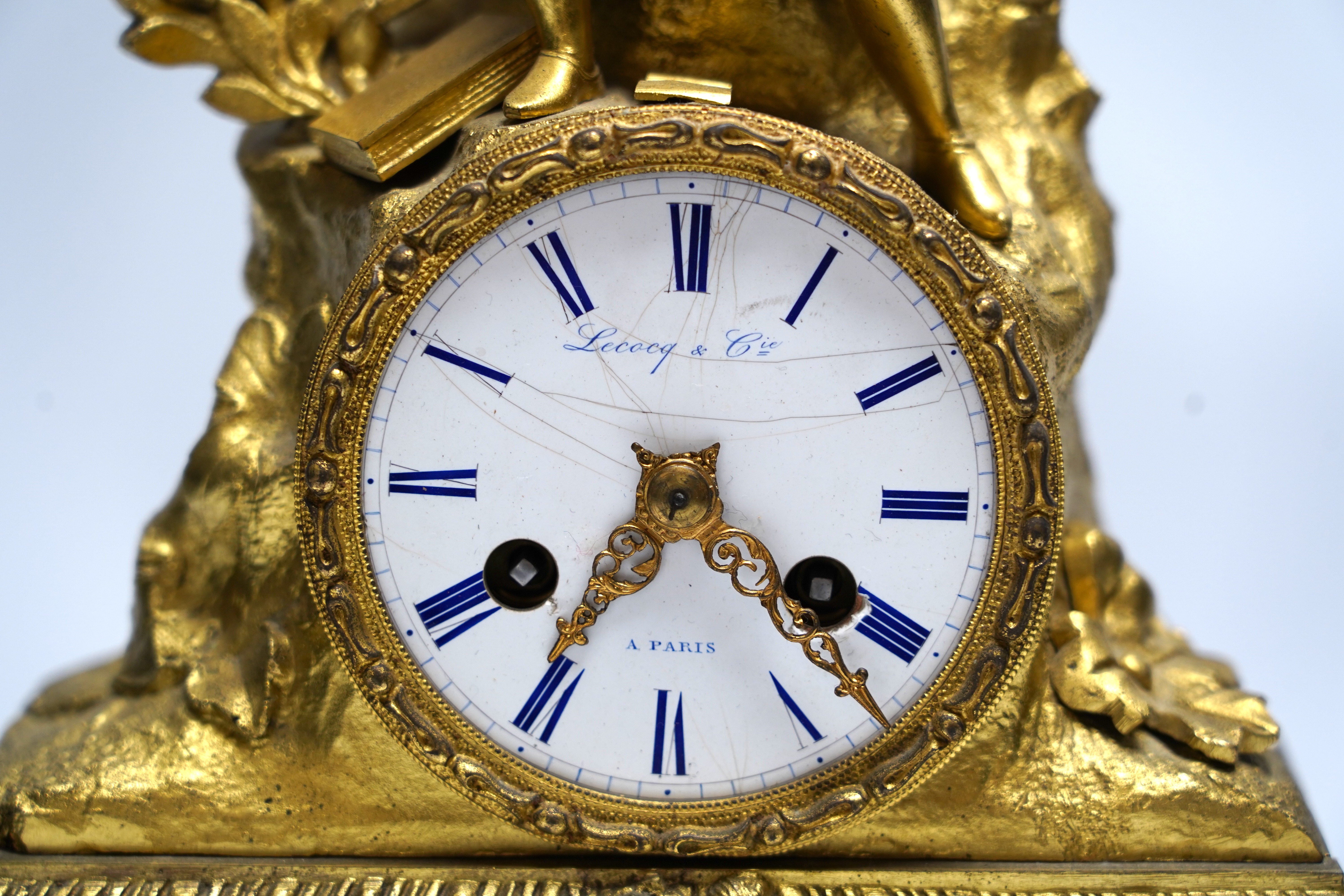 A mid 19th century ormolu eight day mantel clock, by Leroy and Co., of Paris, 34cm